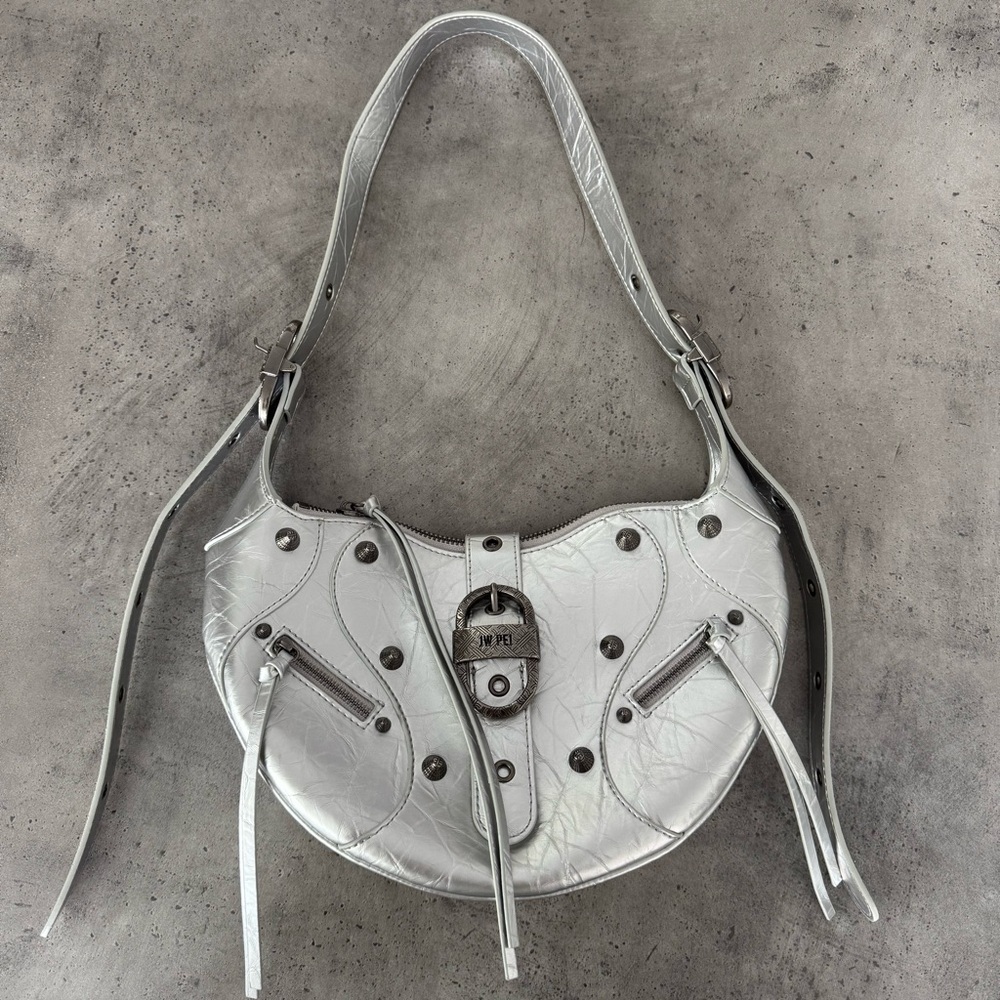 JW PEI Silver Crescent Shoulder Bag